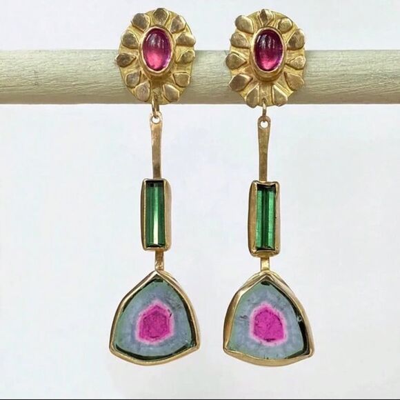 Pink Drop Earrings A1264 - Picture 1 of 5